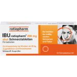 IBU-RATIOPHARM 200 mg akut Schmerztbl.Filmtabl. 10 St (артикул 984717) Германия