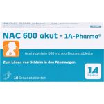 NAC 600 akut-1A Pharma Brausetabletten 10 St (артикул 562755) Германия