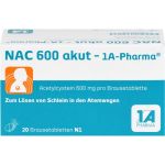 NAC 600 akut-1A Pharma Brausetabletten 20 St (артикул 562761) Германия