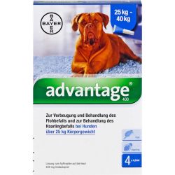 ADVANTAGE 400 Lsung Pipetten f.Hunde ab 25 kg 1X4 St – Артикул 334178 (артикул 334178) Германия