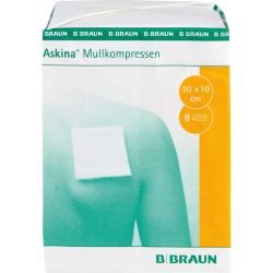 ASKINA Mullkompressen 10x10 cm unsteril 8fach 100 St – Артикул 6874533 (артикул 6874533) Германия