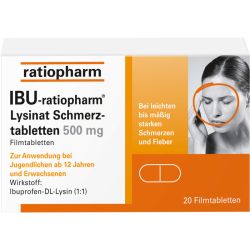 IBU-RATIOPHARM Lysinat Schmerztabl.500 mg 20 St – Артикул 1224115 (артикул 1224115) Германия