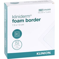 KLINIDERM foam Border 7,5x7,5 cm steril 10 St – Артикул 9608878 (артикул 9608878) Германия