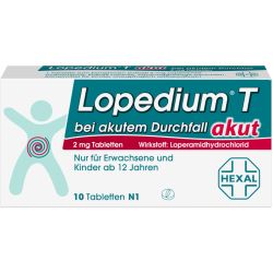 LOPEDIUM T akut bei akutem Durchfall Tabletten 10 St – Артикул 3928406 (артикул 3928406) Германия