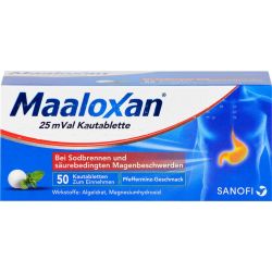 MAALOXAN 25 mVal Kautabletten 50 St – Артикул 931046 (артикул 931046) Германия