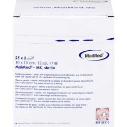 MULLKOMPRESSEN 10x10 cm steril 12fach 25X2 St – Артикул 2067362 (артикул 2067362) Германия