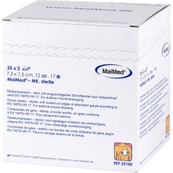 MULLKOMPRESSEN 7,5x7,5 cm steril 12fach 25X2 St – Артикул 2067379 (артикул 2067379) Германия