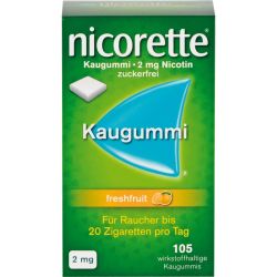 NICORETTE 2 mg freshfruit Kaugummi 105 St – Артикул 4370248 (артикул 4370248) Германия