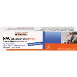 NAC-ratiopharm akut 600 mg Hustenlser Brausetabl. 20 St – Артикул 6323000 (артикул 6323000) Германия