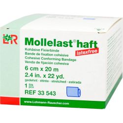 MOLLELAST haft Binden latexfrei 6 cmx20 m blau 1 St – Артикул 9886005 (артикул 9886005) Германия