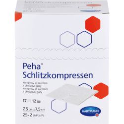 PEHA SCHLITZKOMPRESSEN 7,5x7,5 cm steril 25X2 St – Артикул 2725032 (артикул 2725032) Германия