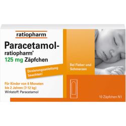 PARACETAMOL-ratiopharm 125 mg Zpfchen 10 St – Артикул 3953580 (артикул 3953580) Германия