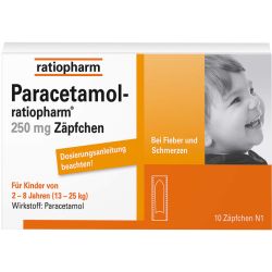 PARACETAMOL-ratiopharm 250 mg Zpfchen 10 St – Артикул 3953597 (артикул 3953597) Германия