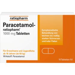 PARACETAMOL-ratiopharm 1.000 mg Tabletten 10 St – Артикул 9263936 (артикул 9263936) Германия