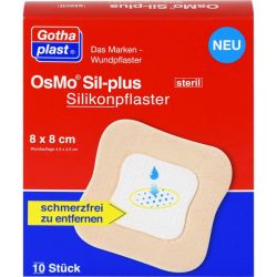 OSMO SIL-plus Silikonpflaster 8x8 cm steril 10 St – Артикул 11896962 (артикул 11896962) Германия