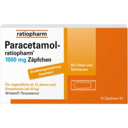 PARACETAMOL-ratiopharm 1.000 mg Zpfchen 10 St – Артикул 3953611 (артикул 3953611) Германия