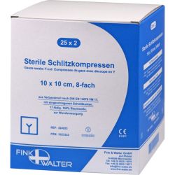 SCHLITZKOMPRESSEN 10x10 cm steril 8fach 25X2 St – Артикул 1023322 (артикул 1023322) Германия
