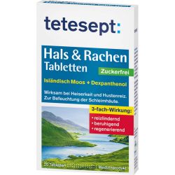 TETESEPT Hals & Rachen Tabletten zuckerfrei 20 St – Артикул 11349591 (артикул 11349591) Германия