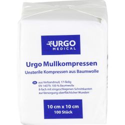 URGO MULLKOMPRESSEN 10x10 cm unsteril 100 St – Артикул 6187927 (артикул 6187927) Германия