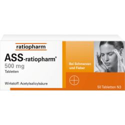ASS-ratiopharm 500 mg Tabletten 50 St – Артикул 3404867 (артикул 3404867) Германия