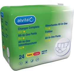 ALVITA All-in-One Inkontinenzhose super large Tag 24 St – Артикул 10817481 (артикул 10817481) Германия