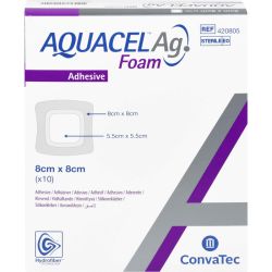 AQUACEL Ag Foam adhsiv 8x8 cm Verband 10 St – Артикул 11381175 (артикул 11381175) Германия