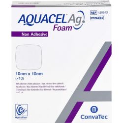 AQUACEL Ag Foam nicht adhsiv 10x10 cm Verband 10 St – Артикул 14133839 (артикул 14133839) Германия