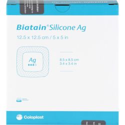BIATAIN Silicone Ag Schaumverband 12,5x12,5 cm 5 St – Артикул 3880734 (артикул 3880734) Германия