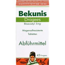 BEKUNIS Dragees Bisacodyl 5 mg magensaftres.Tabl. 45 St – Артикул 4512010 (артикул 4512010) Германия