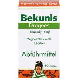 BEKUNIS Dragees Bisacodyl 5 mg magensaftres.Tabl. 80 St – Артикул 4512027 (артикул 4512027) Германия