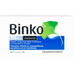 BINKO 80 mg Filmtabletten 30 St – Артикул 9921948 (артикул 9921948) Германия