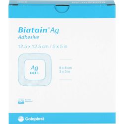 BIATAIN Ag Schaumverband 12,5x12,5 cm selbst haft. 5 St – Артикул 12468820 (артикул 12468820) Германия