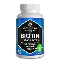Biotin hochdosiert + Zink + Selen Vitamaze, 365 ST – Артикул 12580505 (артикул 12580505) Германия