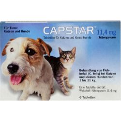 CAPSTAR 11,4 mg Tabletten f.Katzen/kleine Hunde 6 St – Артикул 1276359 (артикул 1276359) Германия