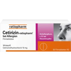 CETIRIZIN-ratiopharm bei Allergien 10 mg Filmtabl. 50 St – Артикул 2158159 (артикул 2158159) Германия