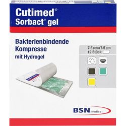 CUTIMED Sorbact Gel Kompressen 7,5x7,5 cm 12 St – Артикул 7353434 (артикул 7353434) Германия