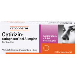 CETIRIZIN-ratiopharm bei Allergien 10 mg Filmtabl. 20 St – Артикул 2158142 (артикул 2158142) Германия