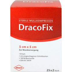 DRACOFIX PEEL Kompressen 5x5 cm steril 8fach 25X2 St – Артикул 3388097 (артикул 3388097) Германия