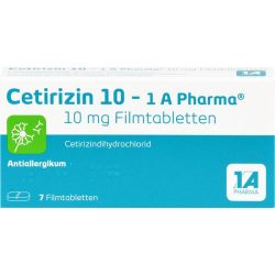 CETIRIZIN 10-1A Pharma Filmtabletten 7 St – Артикул 3823564 (артикул 3823564) Германия