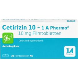 CETIRIZIN 10-1A Pharma Filmtabletten 20 St – Артикул 3823570 (артикул 3823570) Германия