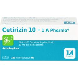 CETIRIZIN 10-1A Pharma Filmtabletten 100 St – Артикул 3823707 (артикул 3823707) Германия