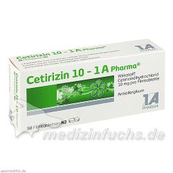 Cetirizin 10 - 1 A Pharma, 50 ST – Артикул 3823630 (артикул 3823630) Германия