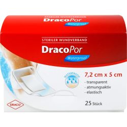 DRACOPOR waterproof Wundverband 5x7,2 cm steril 25 St – Артикул 114092 (артикул 114092) Германия