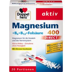 DOPPELHERZ Magnesium+B Vitamine DIRECT Pellets 20 St – Артикул 1026875 (артикул 1026875) Германия
