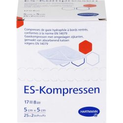 ES-KOMPRESSEN steril 5x5 cm 8fach 25X2 St – Артикул 1407057 (артикул 1407057) Германия