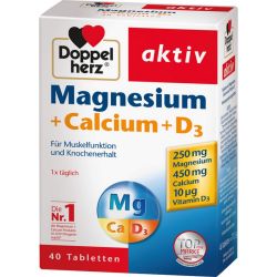 DOPPELHERZ Magnesium+Calcium+D3 Tabletten 40 St – Артикул 1922316 (артикул 1922316) Германия