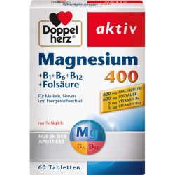 DOPPELHERZ Magnesium 400 mg Tabletten 60 St – Артикул 7625045 (артикул 7625045) Германия