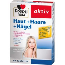 DOPPELHERZ Haut+Haare+Ngel Tabletten 60 St – Артикул 8588369 (артикул 8588369) Германия