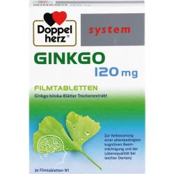 DOPPELHERZ Ginkgo 120 mg system Filmtabletten 30 St – Артикул 10963231 (артикул 10963231) Германия