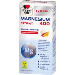 DOPPELHERZ Magnesium 400 Citrat system Brausetabl. 24 St – Артикул 11047269 (артикул 11047269) Германия
